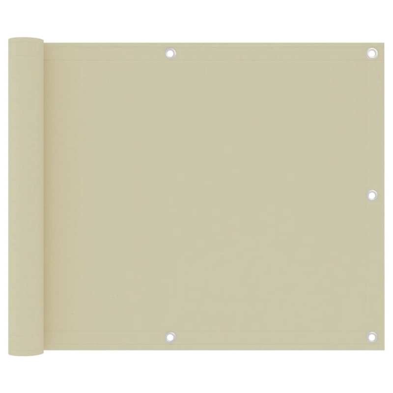 vidaXL balkona aizslietnis, 75x500 cm, krēmkrāsas oksforda audums