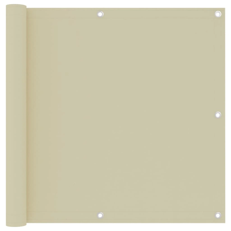 vidaXL balkona aizslietnis, 90x500 cm, krēmkrāsas audums