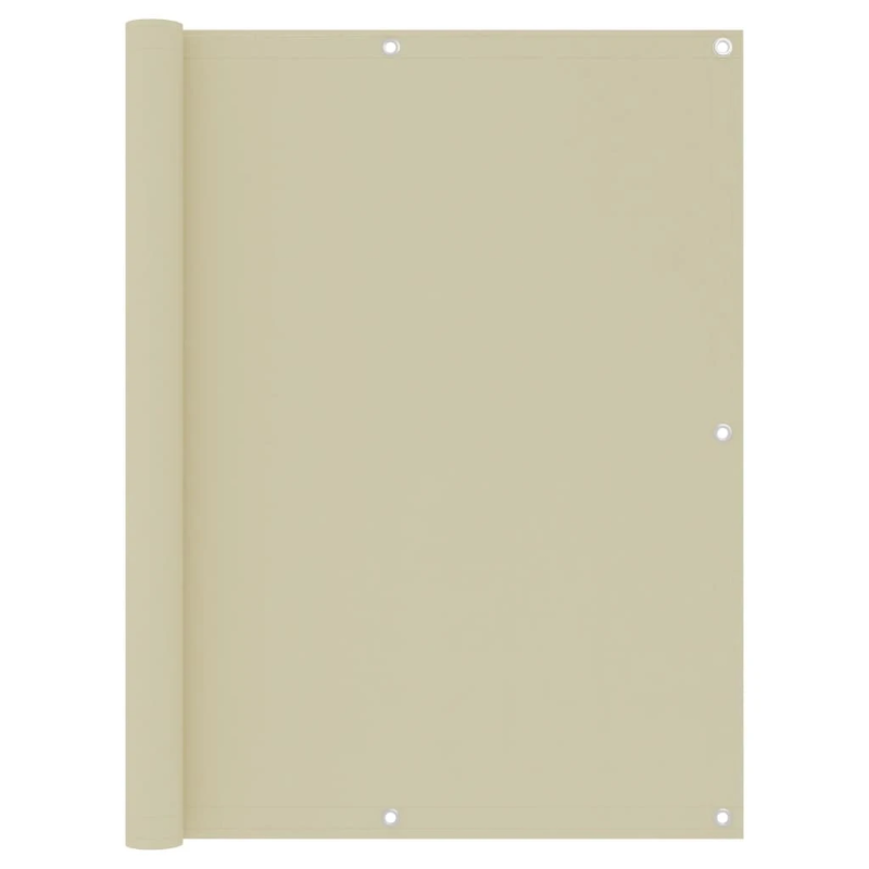 vidaXL balkona aizslietnis, 120x600 cm, krēmkrāsas oksforda audums