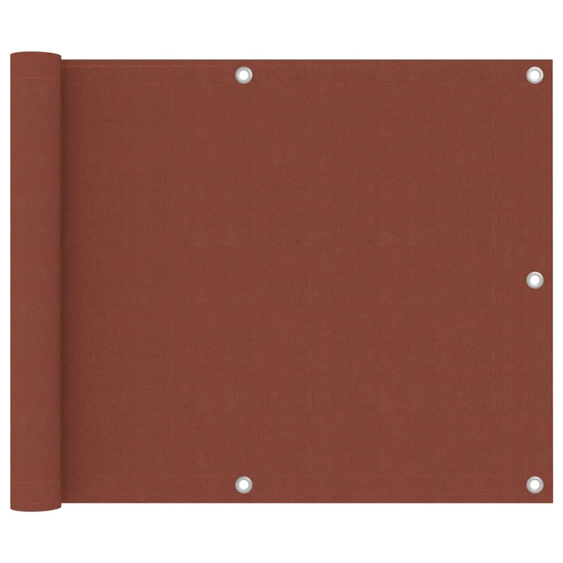 vidaXL balkona aizslietnis, 75x500 cm, sarkanbrūns oksforda audums