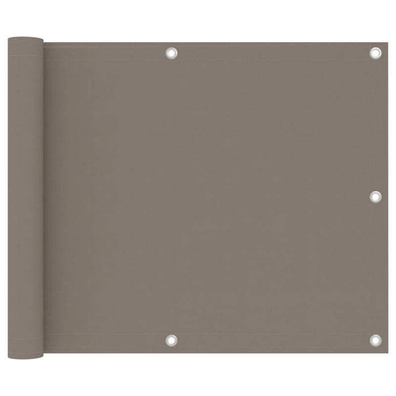 vidaXL balkona aizslietnis, 75x500 cm, pelēkbrūns oksforda audums