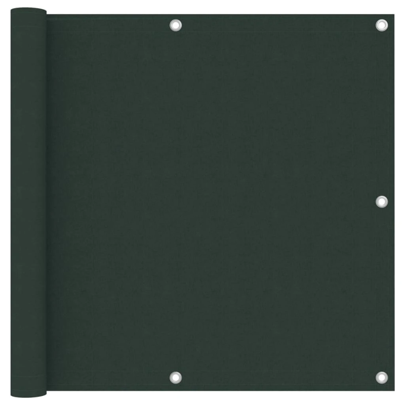 vidaXL balkona aizslietnis, 90x400 cm, tumši zaļš oksforda audums