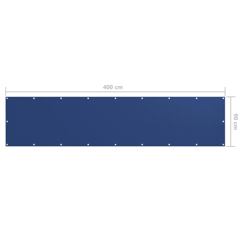 vidaXL balkona aizslietnis, 90x400 cm, zils audums