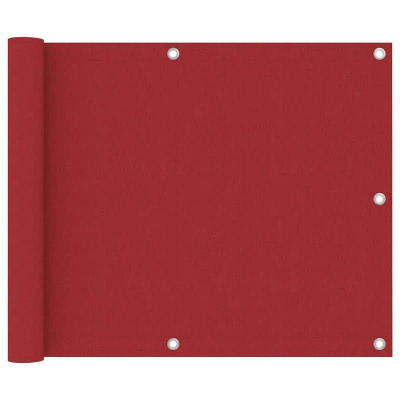 vidaXL balkona aizslietnis, 75x600 cm, sarkans audums