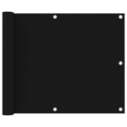 vidaXL balkona aizslietnis, 75x600 cm, melns oksforda audums