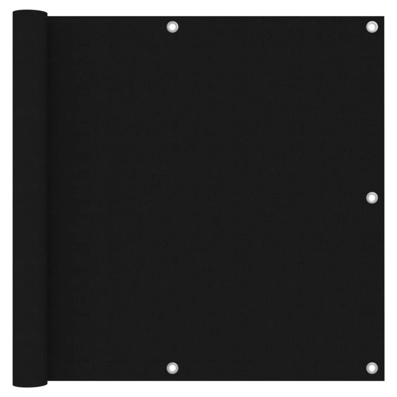 vidaXL balkona aizslietnis, 90x600 cm, melns oksforda audums