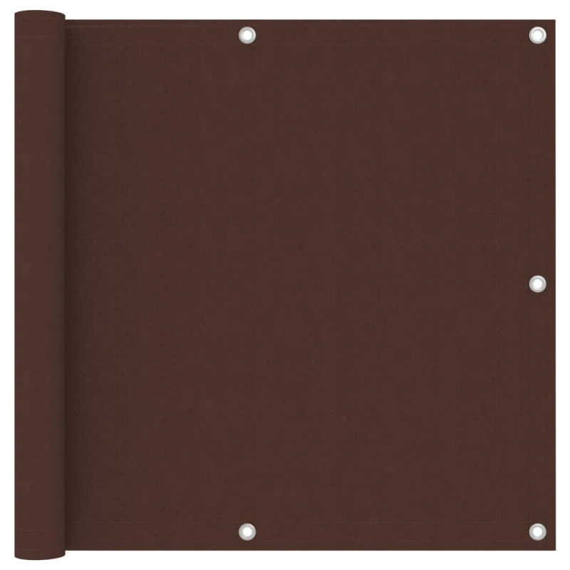 vidaXL balkona aizslietnis, 90x500 cm, brūns oksforda audums