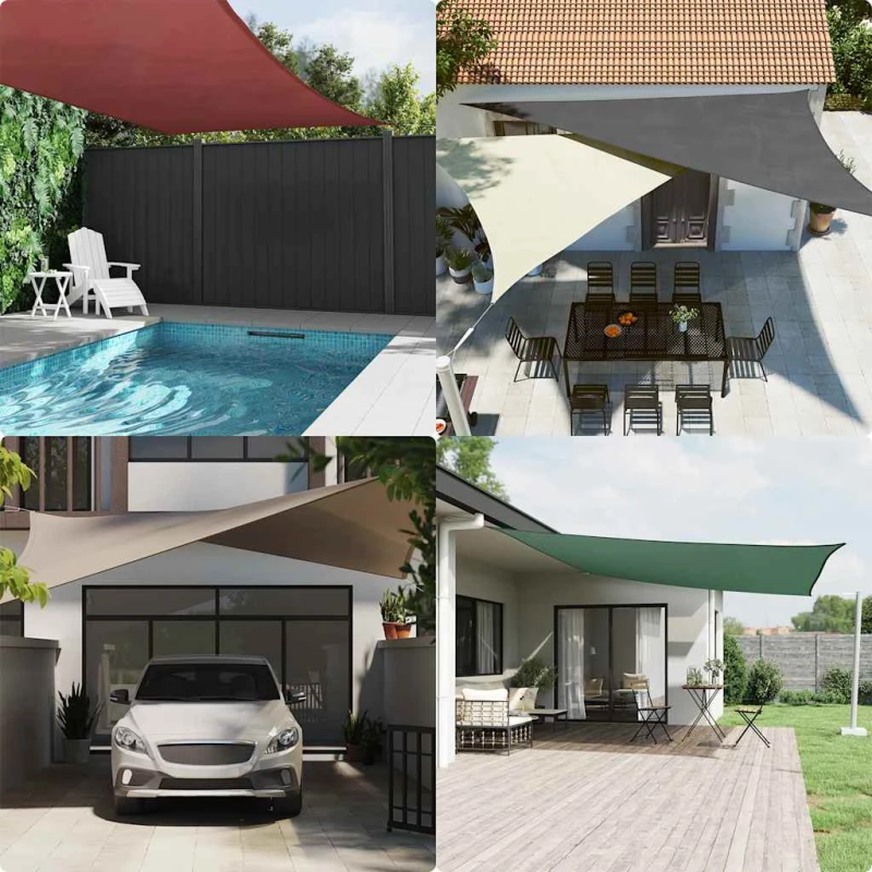 vidaXL saulessargs, 6x6x6 m, trijstūra forma, balts oksforda audums