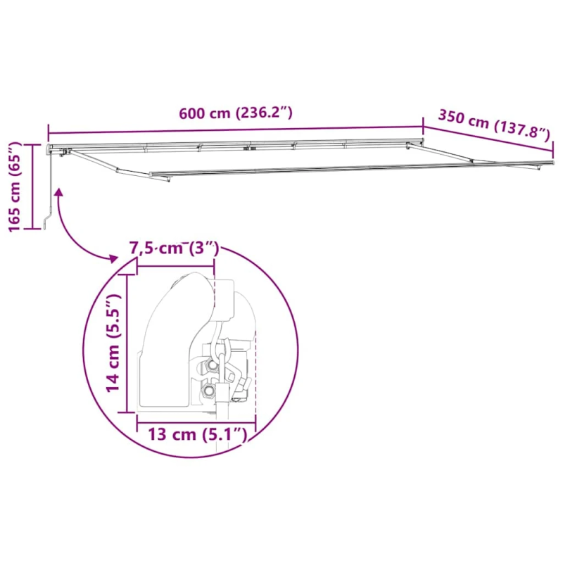 vidaXL Pārklājuma struktūra Balts 600 × 350 cm Alumīnijs