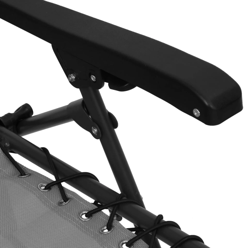 vidaXL salokāms pludmales krēsls, pelēks tekstilēns