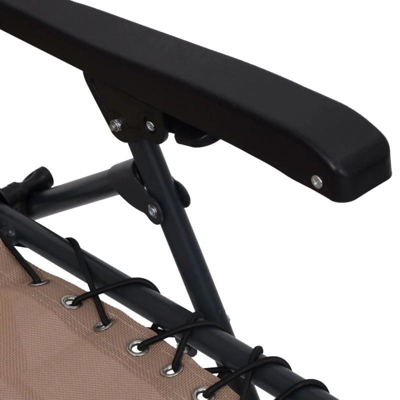 vidaXL salokāms pludmales krēsls, pelēkbrūns tekstilēns