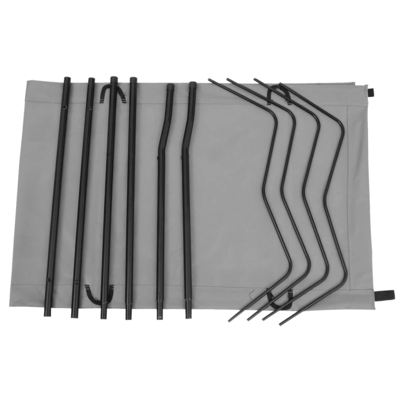 vidaXL kempinga gulta, 180x60x19 cm, pelēks oksforda audums, tērauds