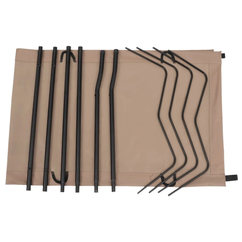 vidaXL kempinga gultas, 2 gb., 180x60x19cm, pelēkbrūns audums, tērauds