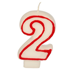 Svecīte dzimšanas dienas 2 balta