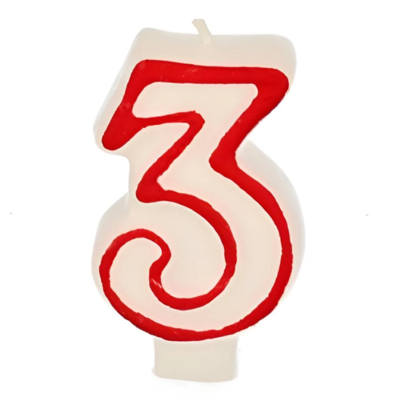 Svecīte dzimšanas dienas 3 balta