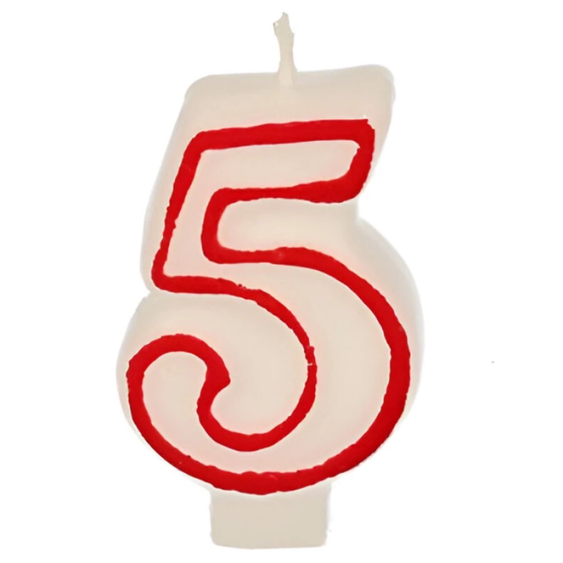 Svecīte dzimšanas dienas 5 balta