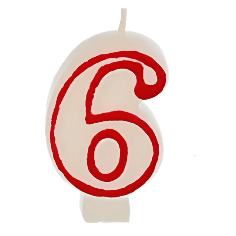 Svecīte dzimšanas dienas 6 balta