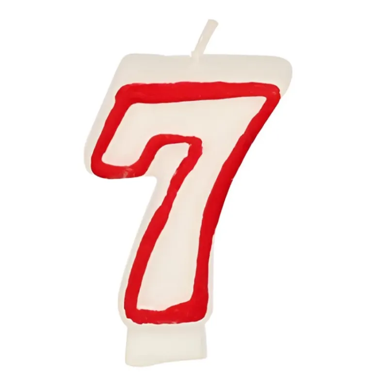 Svecīte dzimšanas dienas 7 balta