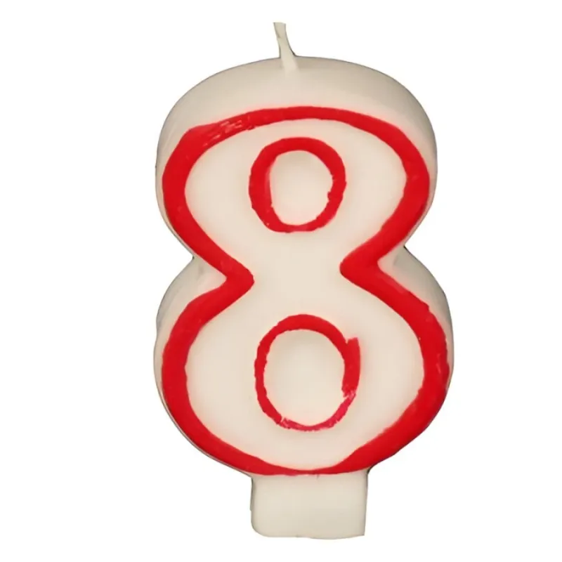 Svecīte dzimšanas dienas 8 balta
