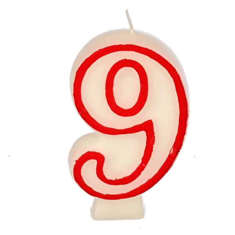 Svecīte dzimšanas dienas 9 balta