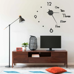 vidaXL 3D sienas pulkstenis, moderns dizains, melns, 100 cm, XXL