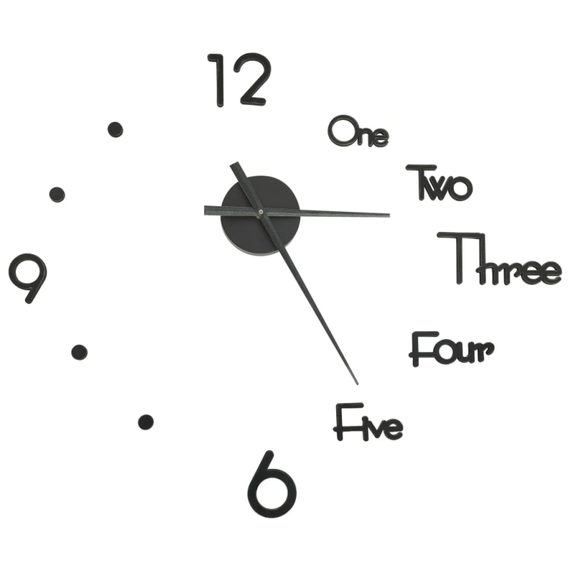 vidaXL 3D sienas pulkstenis, moderns dizains, melns, 100 cm, XXL