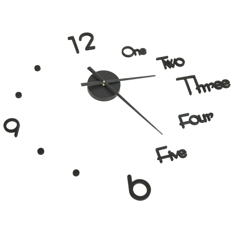 vidaXL 3D sienas pulkstenis, moderns dizains, melns, 100 cm, XXL