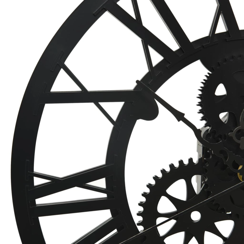 vidaXL sienas pulkstenis, melns, 30 cm, akrils