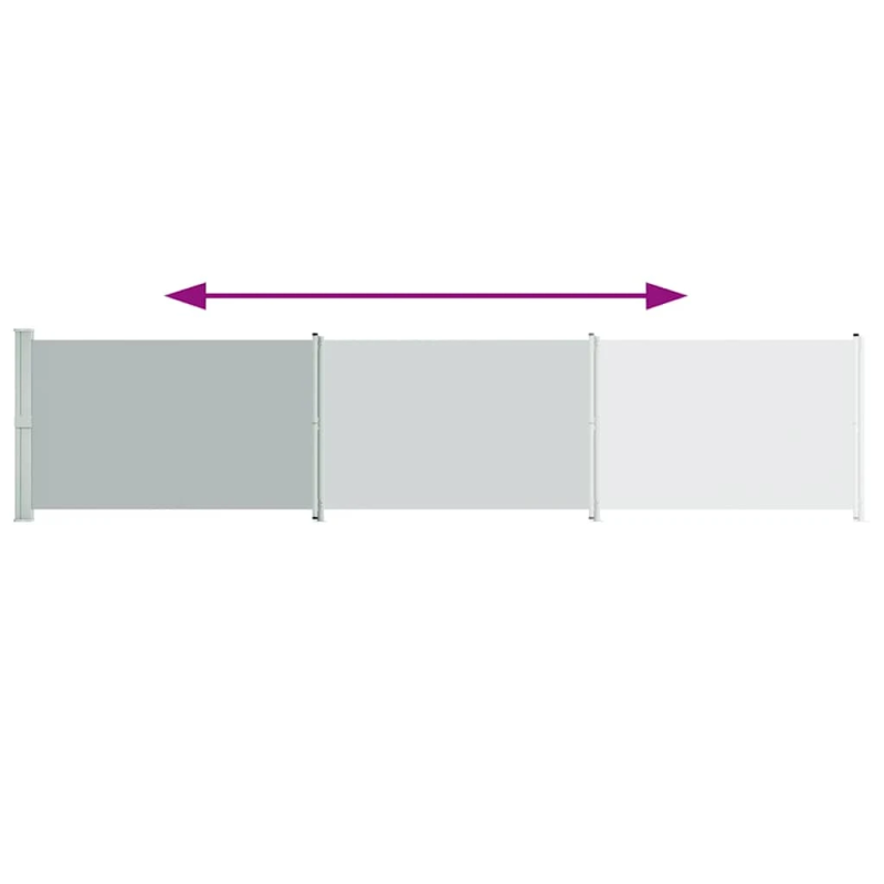 vidaXL izvelkama sānu markīze, pelēka, 140x600 cm