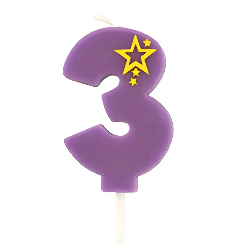 Svecīte dzimšanas dienas 3 lillā