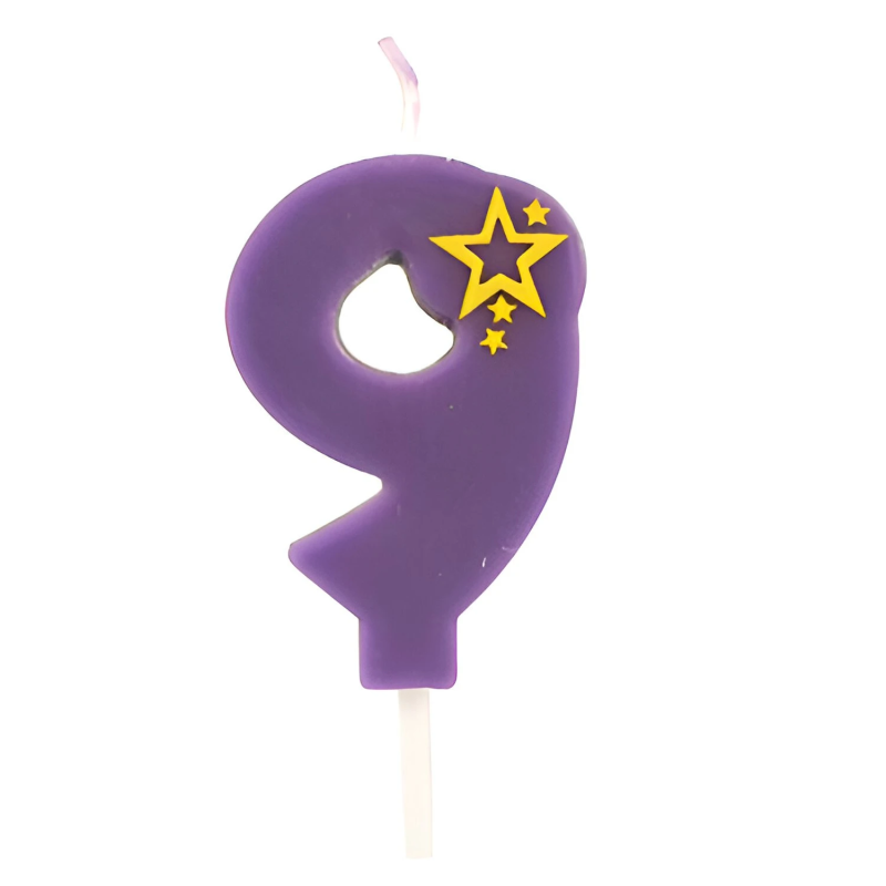 Svecīte dzimšanas dienas 9 lillā