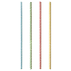 Kokteiļsalmiņi papīra krāsaini ZigZag 6mm 20cm, 25gb