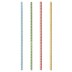 Kokteiļsalmiņi papīra krāsaini ZigZag 6mm 20cm, 25gb