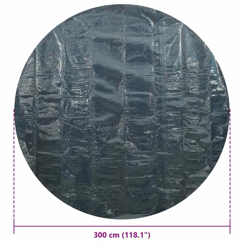 vidaXL baseina pārklājs, solārs, peldošs, 300 cm, melns un zils PE