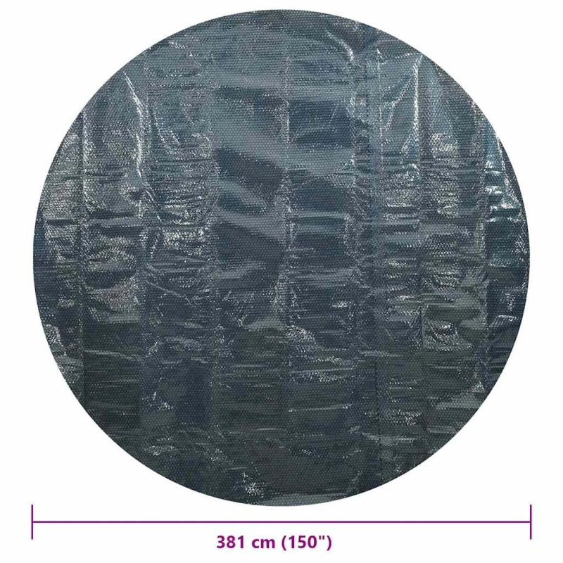 vidaXL baseina pārklājs, solārs, peldošs, 381 cm, melns un zils PE