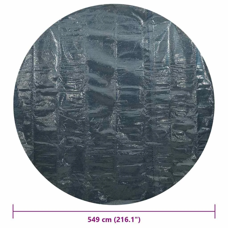 vidaXL baseina pārklājs, solārs, peldošs, 549 cm, melns un zils PE