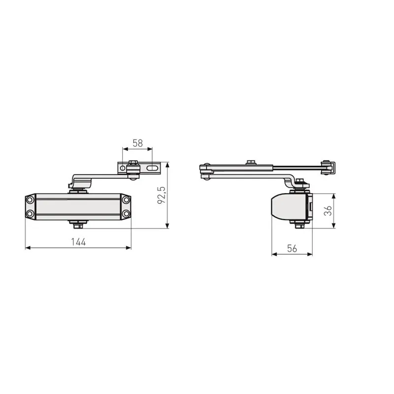 Durų uždarytuvas Abus AC7023. 40 - 80 kg
