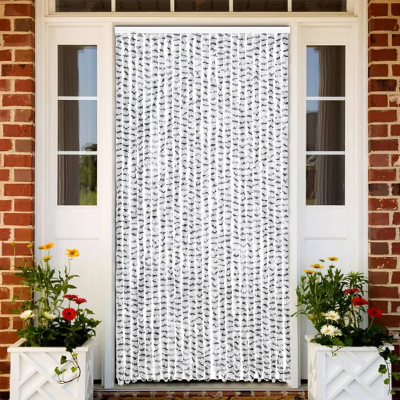 vidaXL kukaiņu aizkars, 100x220 cm, tumši un gaiši pelēks šenils