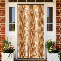 vidaXL kukaiņu aizkars, 100x220 cm, dzeltens un balts šenils