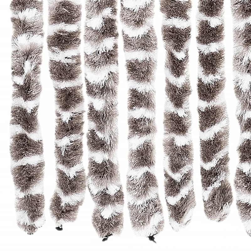 vidaXL kukaiņu aizkars, 56x185 cm, pelēkbrūns un balts šenils