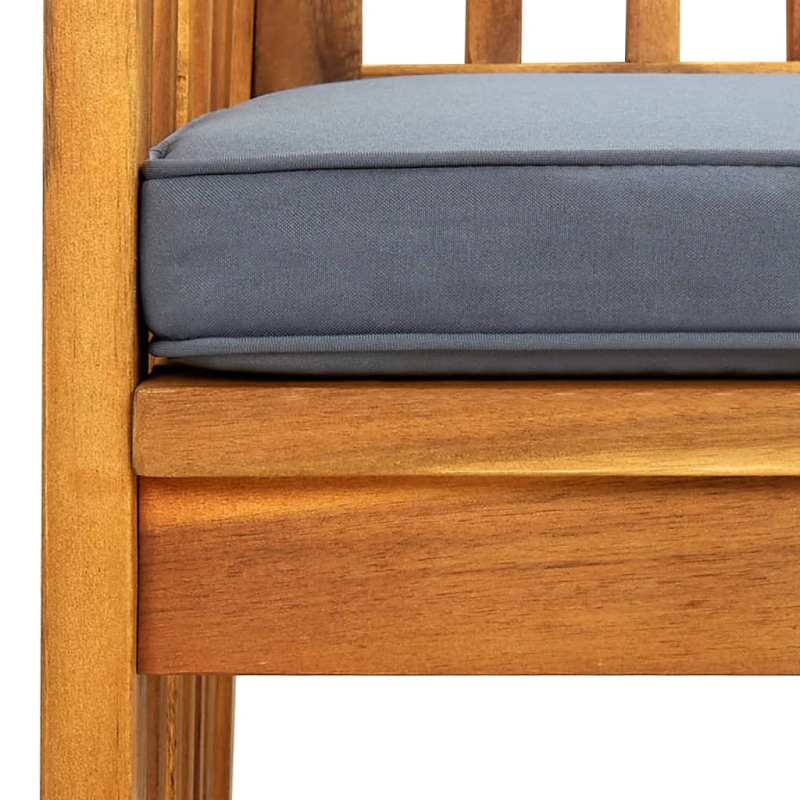 vidaXL dārza krēsli ar matračiem, 3 gab., akācijas masīvkoks