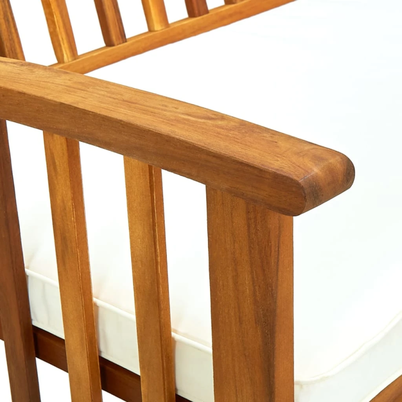 vidaXL dārza sols ar matraci, 147 cm, akācijas masīvkoks