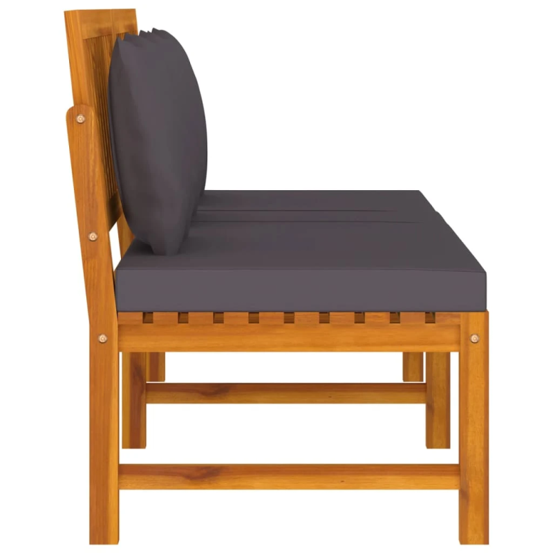 vidaXL dīvāngulta ar matračiem, 200x60x75 cm, akācijas masīvkoks