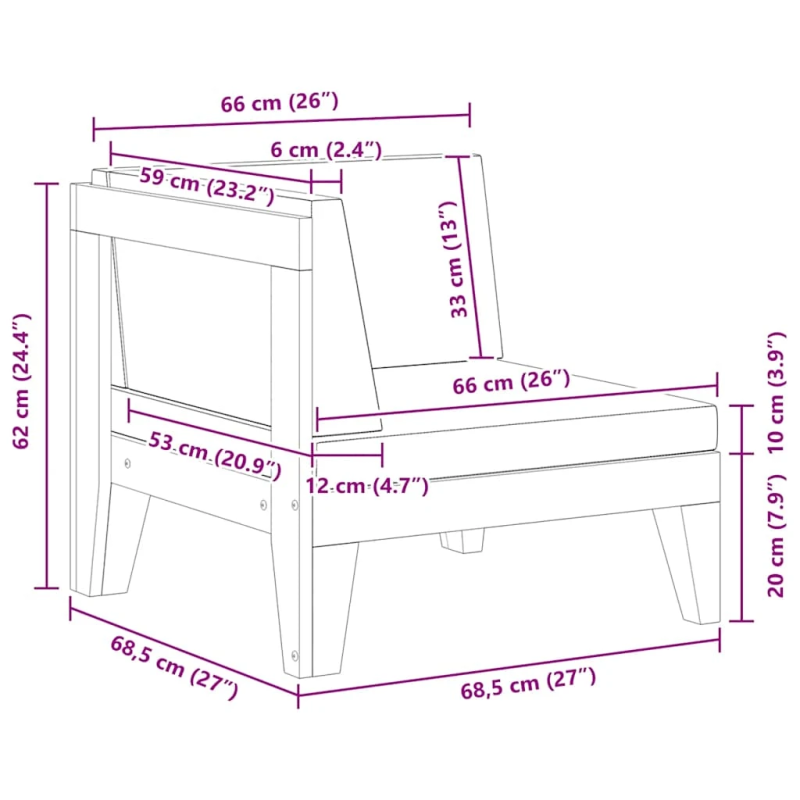 vidaXL stūra dīvāns ar krēmbaltiem matračiem, akācijas masīvkoks