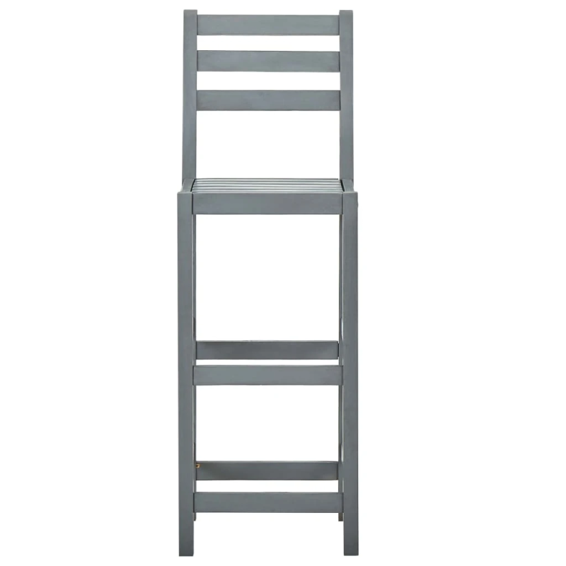 vidaXL bāra krēsli, 4 gab., pelēki, akācijas masīvkoks