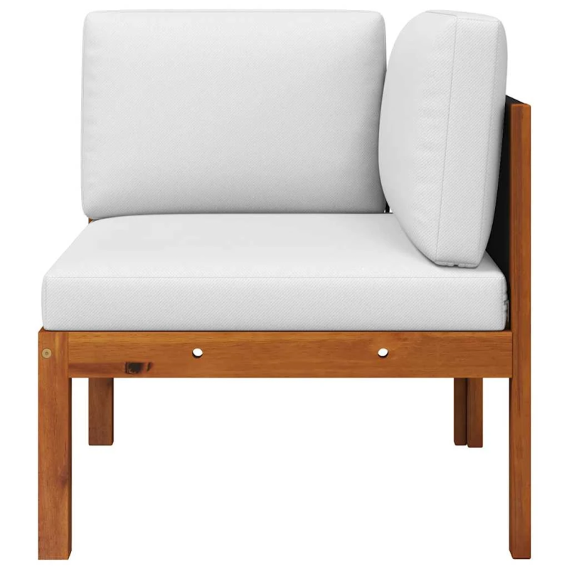 vidaXL dārza stūra dīvāni, 2 gab., ar spilveniem, akācijas koks un virve