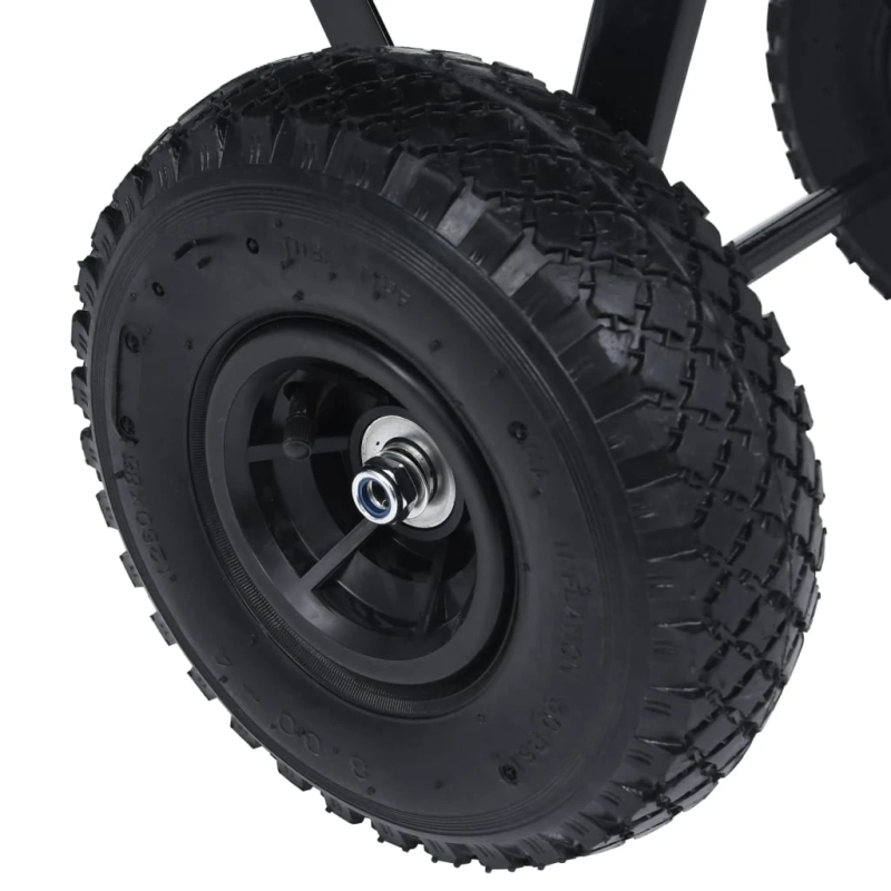 vidaXL dārza ratiņi, 300 kg, 75 L, melni