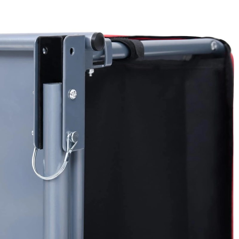 vidaXL velosipēda piekabe, 65 kg, melna ar sarkanu