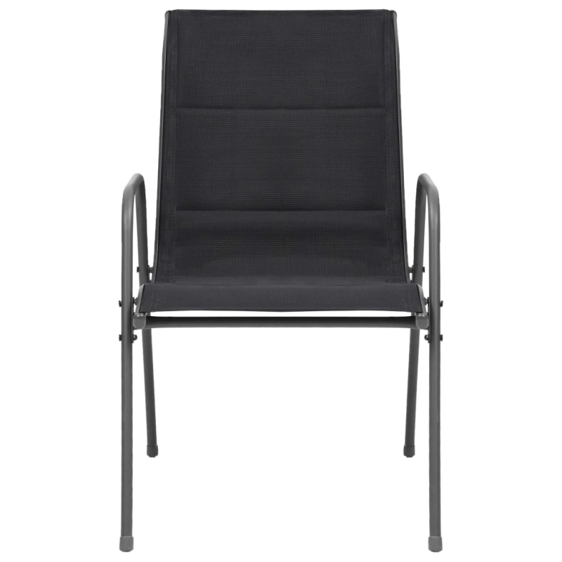 vidaXL dārza krēsli, 2 gab., tērauds, tekstilēns, melni