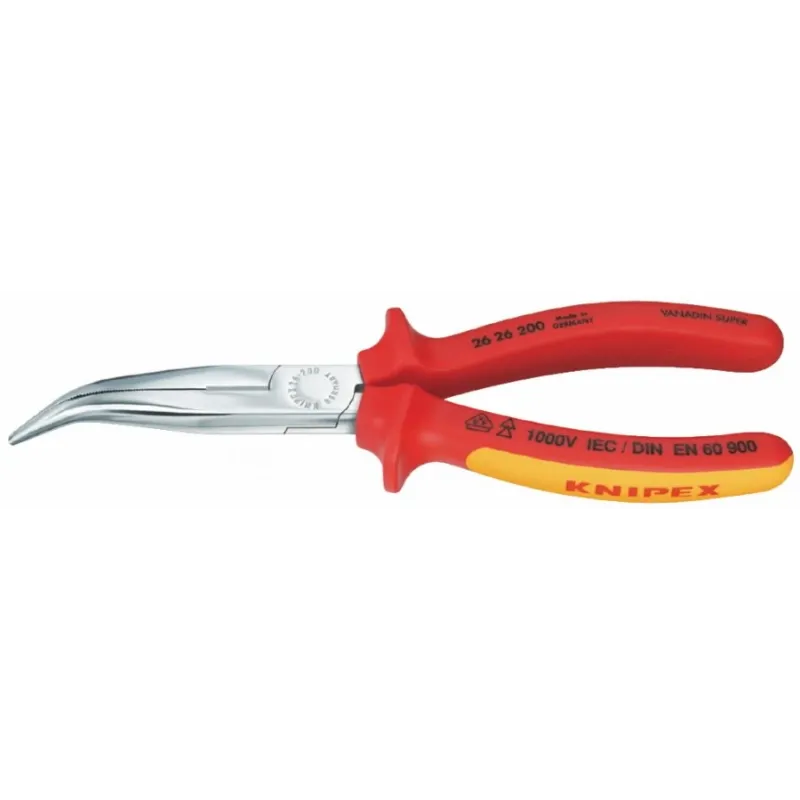 Snipe Nose Side Cutting Pliers angled VDE 200mm, Knipex